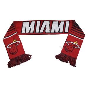 Miami Heat NBA Forever Collectibles Reversible Knit Scarf Red Black White Fringe